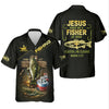 Maxcorners Jesus Made Me A Fisher Of Man Fishing UPF Shirts, Jesus Fishing Shirt, Funny Fishing Shirt