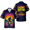 Maxcorners Gone Squatchin And Catching Sunset Fishing UPF Shirts, Funny Fishing Shirt, Sasquatch Fishing Shirts For Men