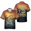 Maxcorners Jesus Is My Savior Fishing Is My Therapy Shirt, Custom Name Fishing Shirt, Fishing UPF Shirts, Funny Fishing Shirt