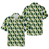 Maxcorners Green And White Argyle Pattern Beer St Patrick's Day Golf Shirt, Golf Tops For Men, Polo For Men