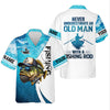 Maxcorners Personalized Old Man Fishing Shirt, Funny Fishing Rod Gift For Dad, Fishing UPF Shirts, Funny Fishing Shirt
