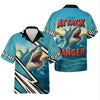 Maxcorners Shark Fishing SPF Shirts, Shark Attack Danger Area Fishing Shirts For Men, Funny Fisherman Gift