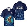 Maxcorners Shark Fishing Team Shirt, Blue Camo Fishing UPF Shirts, Fishing Gifts For Men, Fishing Shirt With Hood