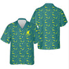 Maxcorners Green And Yellow Shark Pattern Performance Fishing Shirts, SPF Shirt For Men, Fishing Gifts For Men