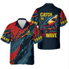 Maxcorners Catch The Wave Shark Fishing SPF Shirt, Mens Fishing Shirts Long Sleeve, Gift For Fisherman