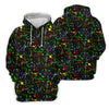 Maxcorners Black Neon Paint Splatter Golf Shirt, Women's Golf Tops, Performance Golf Shirt LM1507