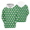 Maxcorners St Patrick's Day Shamrock Argyle Pattern Green And White Argyle Golf Shirt, Women's Golf Tops, Ladies Golf Polos