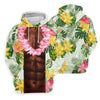 Maxcorners Dark Skin Tropical Muscle Chest Hawaiian Golf Polo Shirt, Ladies Golf Shirts, Golf Polo For Women LM1507