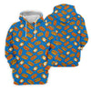 Maxcorners Blue Hot Dog And Fried Egg Pattern Golf Shirt, Hawaiian Golf Shirt, Golf Tops For Women, Printed Golf Shirt LM1507