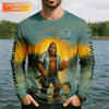 Maxcorners Gone Squatchin, Bigfoot Fishing, Funny Fishing Shirt, SPF Shirt, Fisherman Outfit, Mens Casual Shirts