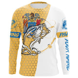 Maxcorners New Jersey Bass Fishing Shirts UV Protection Best Gifts For Fisherman MT2108