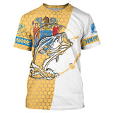 Maxcorners New Jersey Bass Fishing Shirts UV Protection Best Gifts For Fisherman MT2108