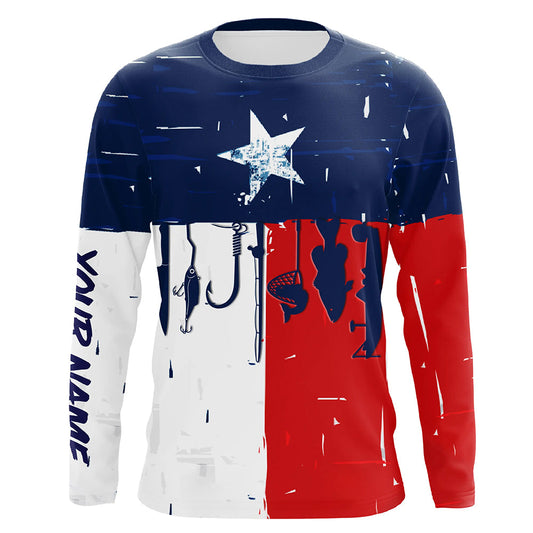 Maxcorners Texas flag UV protection fishing shirt fishing jersey for fisherman MT2108