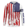 Maxcorners American flag UV protection fishing shirt fishing jersey for fisherman LM0501