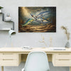 Maxcorners Underwater Battle for the Lure Fish Art – Mahi Mahi, Wahoo & Bluefin Tuna Painting Matte Canvas LM0101