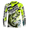 Maxcorners Personalized Largemouth Bass Fishing Jerseys, Bass Fishing Camo Long Sleeve Fishing Shirts | Green LM0201