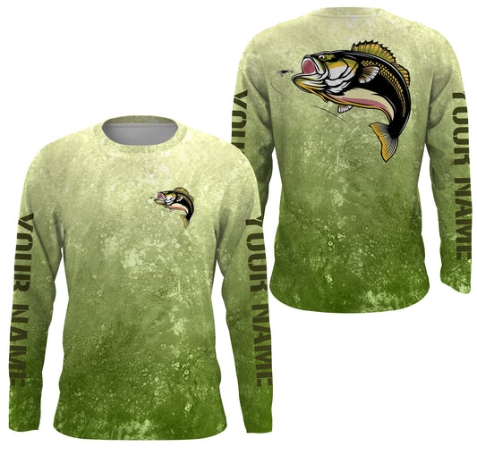 Maxcorners Customize Name Bass Fishing Camo Fishing 3D Shirts