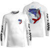 Maxcorners Walleye Fishing American Flag Custom Performance Long Sleeve Fishing Shirts, Patriotic Fishing Gifts LM0501