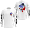 Maxcorners Walleye Fishing American Flag Customize Name 3D Shirts