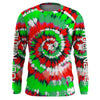 Maxcorners Green and red Christmas Tie dye Custom Shirts, Long Sleeve performance Christmas Fishing gifts LM0201