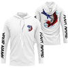 Maxcorners Bass Fishing American Flag Custom Long Sleeve Performance Shirts, Patriotic Bass Fishing Jerseys LM0201