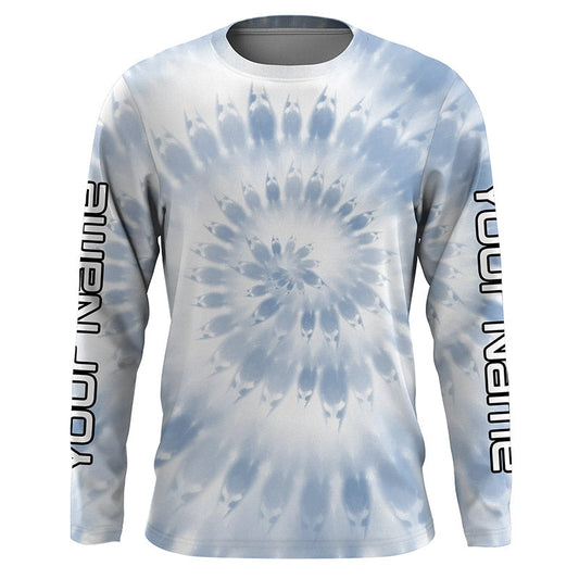 Maxcorners Custom spiral tie dye Long sleeve performance Fishing Shirts, Fishing gifts for Fishing lovers LM0201
