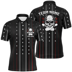 Maxcorners Skull Bowling Pin Team Shirts For Men And Women, Bowling League Shirts