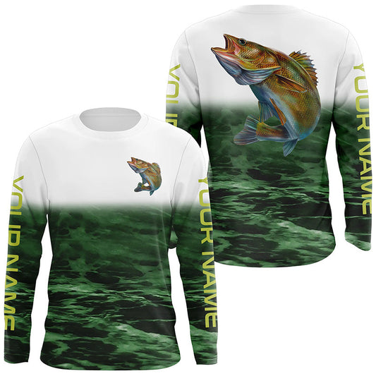 Maxcorners Customize Name Walleye Long Fishing 3D Shirts