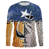 MaxCorners Redfish, Trout, Flounder Texas Slam Texas Flag Customized Name 3D Long Sleeve Shirt
