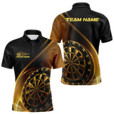 Maxcorners Custom Black And Gold Dartboard Dart Team Jerseys, Dart League Polo Shirt For Men LM0910