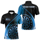 Maxcorners Custom Black And Blue Dartboard Dart Team Jerseys, Dart League Polo Shirt For Men LM0910