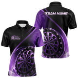 Maxcorners Custom Black And Purple Dartboard Dart Team Jerseys, Dart League Polo Shirt For Men LM0910