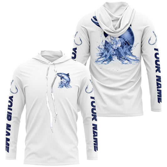Maxcorners Chinook Salmon Long Sleeve Performance Fishing Shirts, Salmon Custom Fishing Jerseys LM0201