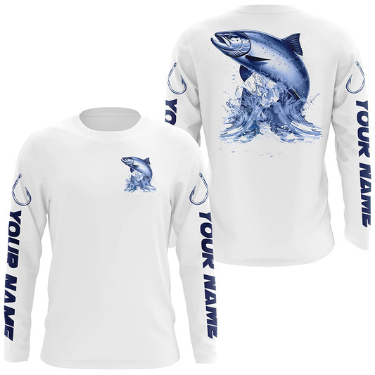 Maxcorners Chinook Salmon Long Sleeve Performance Fishing Shirts, Salmon Custom Fishing Jerseys LM0201