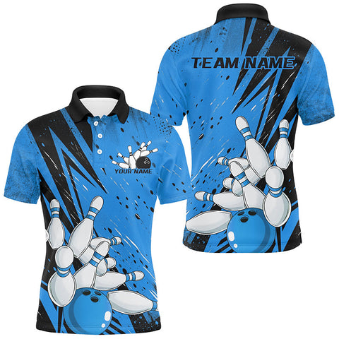 Maxcorners Custom Bowling Uniforms Bowling Shirts For Men, Bowling Team Bowling League Shirts | Blue