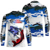 Maxcorners Custom Patriotic Bass Fishing Camo Jerseys, American Flag Bass Long Sleeve Fishing Shirts LM0201