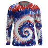 Maxcorners Custom Tie dye American Flag Fishing Shirts, USA Patriotic Fishing gifts UV Protection shirts LM0501