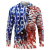 Maxcorners Personalized American Flag UV Protection Long Sleeve Fishing Shirts, Tie dye Patriotic Fishing gifts LM0201