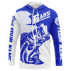 Maxcorners Personalized Bass Fishing Jerseys, Bass Fishing Long Sleeve Fishing Tournament Shirts | Blue LM0201