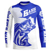 Maxcorners Personalized Bass Fishing Jerseys, Bass Fishing Long Sleeve Fishing Tournament Shirts | Blue LM0201