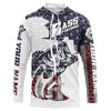 Maxcorners Personalized American Flag Bass Fishing Jerseys, Patriotic Bass Fishing Tournament Shirts LM0201