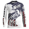 Maxcorners Personalized American Flag Bass Fishing Jerseys, Patriotic Bass Fishing Tournament Shirts LM0501