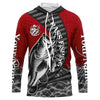 Maxcorners Custom Largemouth Bass Long Sleeve Tournament Fishing Shirts, Bass Fishing Jerseys | Red LM0201