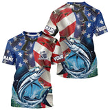 Maxcorners Custom American Flag Patriotic Sailfish Fishing Long Sleeve Fishing Shirts, Sailfish Jerseys MT2108
