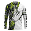 Maxcorners Largemouth Bass Fishing Custom Long Sleeve Shirts, Bass Tournament Fishing Jerseys | Green Camo LM0201