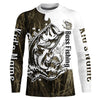 Maxcorners Custom Largemouth Bass Fishing Long Sleeve Tournament Shirts, Bass Fishing League Shirt | Grass Camo LM0201
