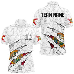 Maxcorners Custom Florida Flag Bowling Team Polo Shirts For Men, Florida Bowling League Shirt LM1109