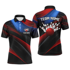 Maxcorners American Flag Bowling Team Customized Name And Team Name 3D Shirt