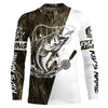 Maxcorners Custom Bass Fishing Tattoo Grass Camo Long Sleeve Tournament Fishing Shirts, Bass Fishing Jerseys LM0201