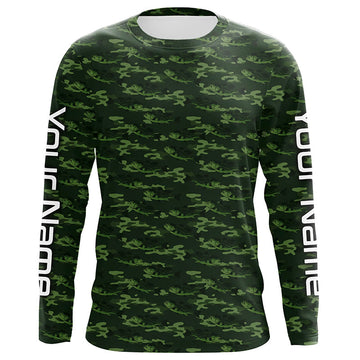 Maxcorners Largemouth Bass Fishing Camo Custom Long Sleeve Fishing Shirts, Bass Tournament Shirt LM0201